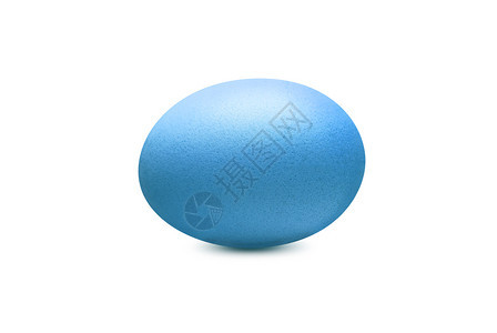 在白背景上孤立的单一蓝色蛋有剪切路径白背景上的单一蓝色彩蛋有白背景壳产品食物图片