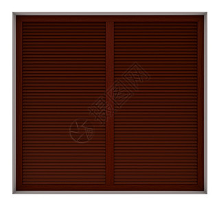 3d木制窗框的外部百叶帘在白色背景上被隔绝屋渲染木制的图片