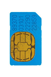 手机电子的白色背景上孤立的蓝色gsm电话Sim卡技术图片