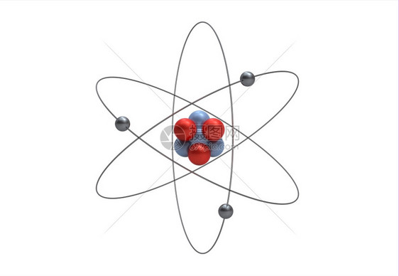 白上隔离的锂原子模型立体化表示式模一种蓝色的科学图片