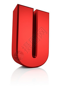 插图排版U红信反射楼层的红色信件白背景3d金属图片