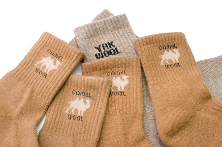 袜子包装针织机器材料以山羊和骆驼毛制成的袜子背景