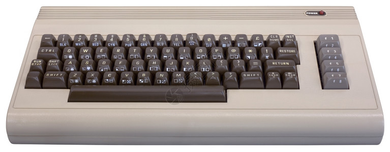从80年代开始的计算机前视图复兴键盘技术高清图片