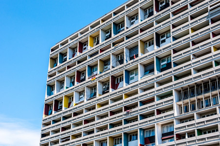 地标1957年为Interbau建造的Corbusierhaus的细节为了乐图片