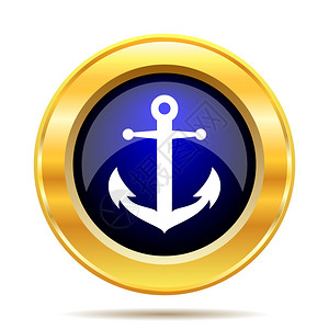 旅行航海的插图白色背景上的锁定图标Anchor图标互联网按钮图片