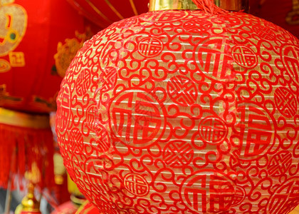 农历新年的红灯笼装饰背景图片