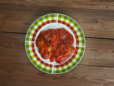 BraciolediManza意大利番茄酱牛肉卷自制一顿饭烹饪图片