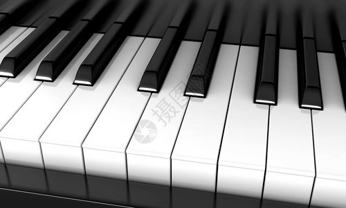 3d白和黑钢琴键制成的白色和黑钢琴键古典渲染旋律图片