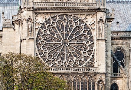 丰富多彩的来自巴黎Cathedrale圣母院的罗塞特蓝色建造图片