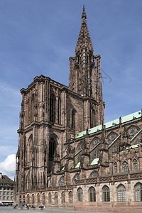 斯特拉堡大教堂或特拉堡圣母大教堂法国阿尔萨斯地区特拉堡的一座罗马天主教大堂哥特建筑学尖塔图片