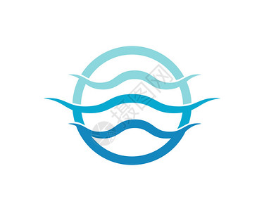 海浪降低水波符号和图标Logo模板矢量图片