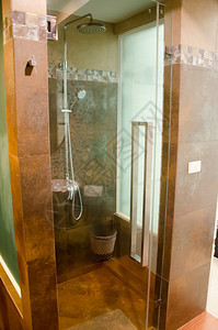 时髦的玻璃现代室内洗浴新的图片