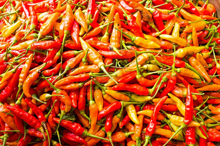 塔巴斯科市场上一连串红辣椒热营养火图片