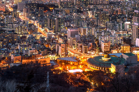 天际线亚洲人南韩首尔市中心城风景吸引力图片