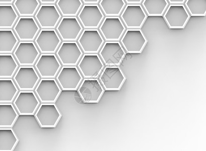 3d在灰色复制空间背景上将摘要转换为连接的六边形状技术几何的商业图片