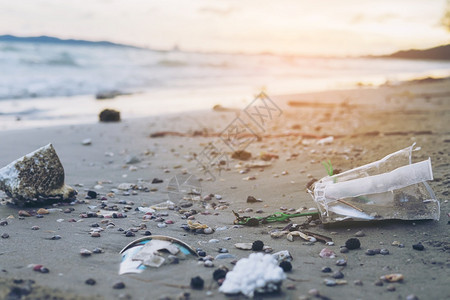 海边的塑料垃圾图片