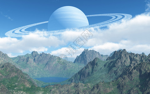 此图像显示有气源的地貌土星山插图图片