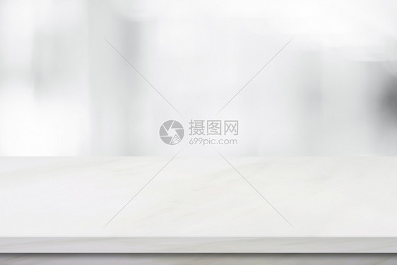 清白的色大理石覆盖模糊的商店背景产品和食显示散焦内部的柜台图片