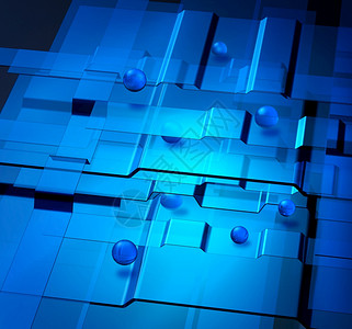 网格保守的蓝色水平和领域纳米技术概念网虚拟的图片