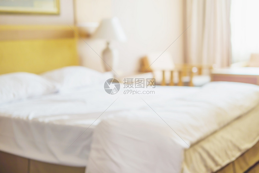 家室内旅馆房间用于背景途的模糊相片复古卧室图片