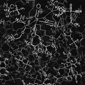 插图化学技术抽象背景图像与学校化公式和结构的科学壁纸象征实验图片