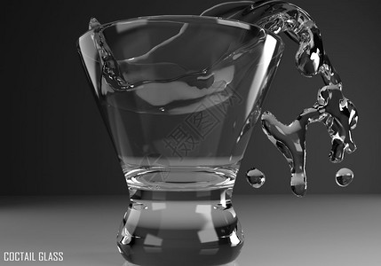 实际的鸡尾酒干净暗底色3D插图三维图片