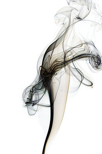 曲线创造力白底黑灰色抽象烟雾中的黑浓动态图片