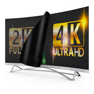 高清技术的现代电视屏幕上有2K和4K超HD刻录图片