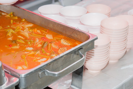 酸汤由罗瓜面糊制成美食热的烹饪图片