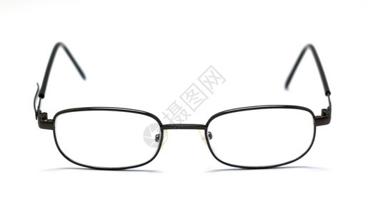 眼睛白色背景上隔离的眼镜力现代的图片