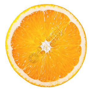 可口白色的背景上隔离的新鲜橙色切片维他命图片