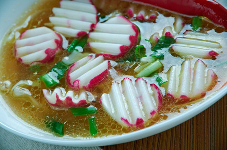 萝卜辣椒PosoleRapido传统汤墨西哥香菜图片