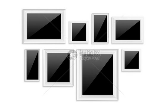 白边框与面黑的边框隔绝有剪切路径复古的空白照片图片