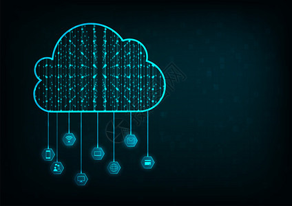 服务器象征蓝色的云计算概念与连接技术背景Actract云连接技术背景图片