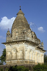 纪念碑印度中部央邦地区克久拉霍的神庙之一古老的宗教图片