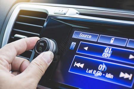 播放器汽车收音机驱动程序翻转音量按钮车辆手高清图片