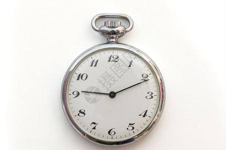 白色背景的旧时钟拨号手表白色的图片