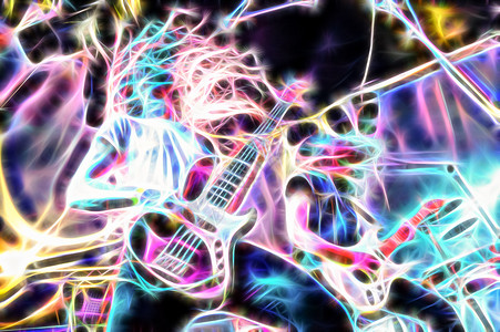摇滚音乐家特殊效果抽象金属岩石模糊图片
