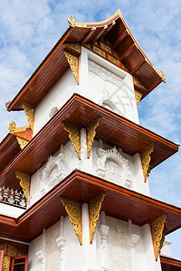 美丽的泰国风格北部式的国寺庙高白色教堂公共区不需要财产放行不求财产放行文化北方图片
