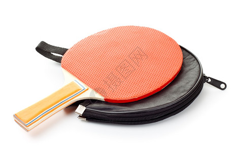木头白线孤立的封面网球拍打乒乓图片