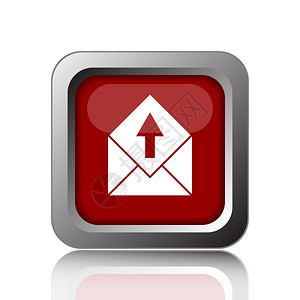在白色背景上发送电子邮件图标的互联网按键商业钮新的图片