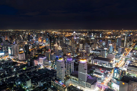 曼谷城市夜景风光背景图片