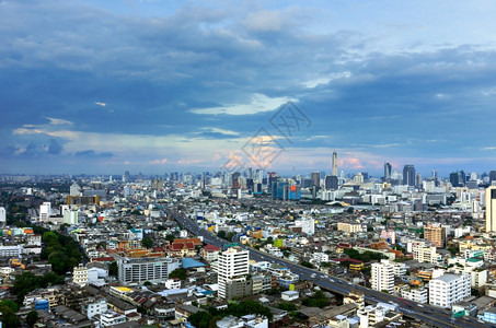 天际线现代建筑曼谷市中心商业区现代建筑的交通图片