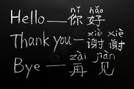 象征从问候开始在黑板上学习中文从问候开始木板黑色的图片