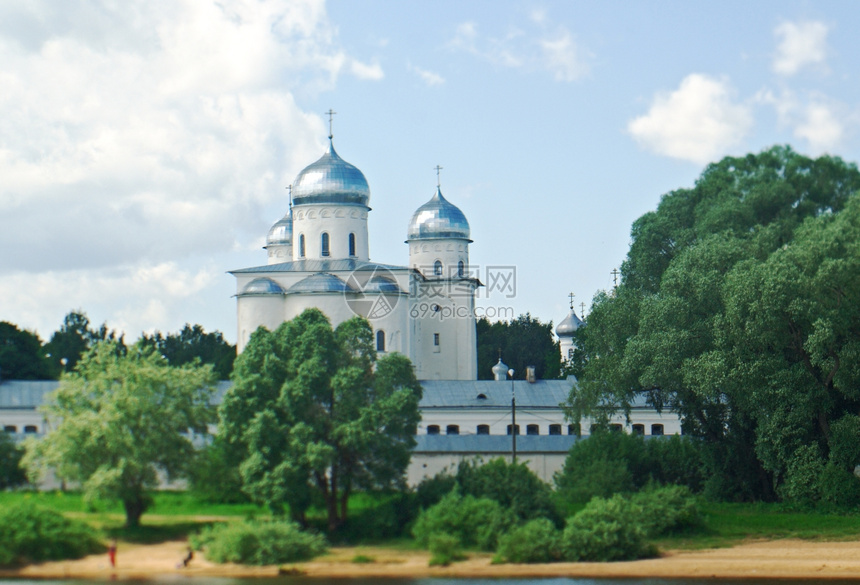 乡村的极速俄罗斯大诺夫哥德尤里耶修道院正统图片