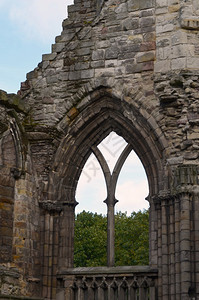 佳能镇景观苏格兰Holorrood修道院仍然处于机智的窗口框图片