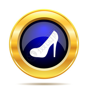 性感图标白色背景上的高脚跟图标互联网按钮女轮廓高跟鞋设计图片