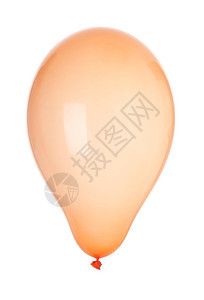 庆典白色背景上孤立的橙色充气球飞氦图片