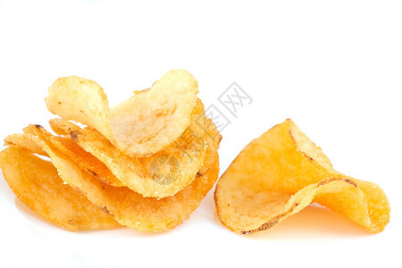卡路里食物白色的孤立土豆薯片图片