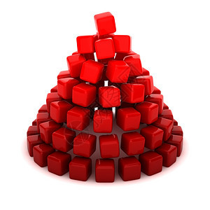 形象的电脑红立方体形成的锥理论图片